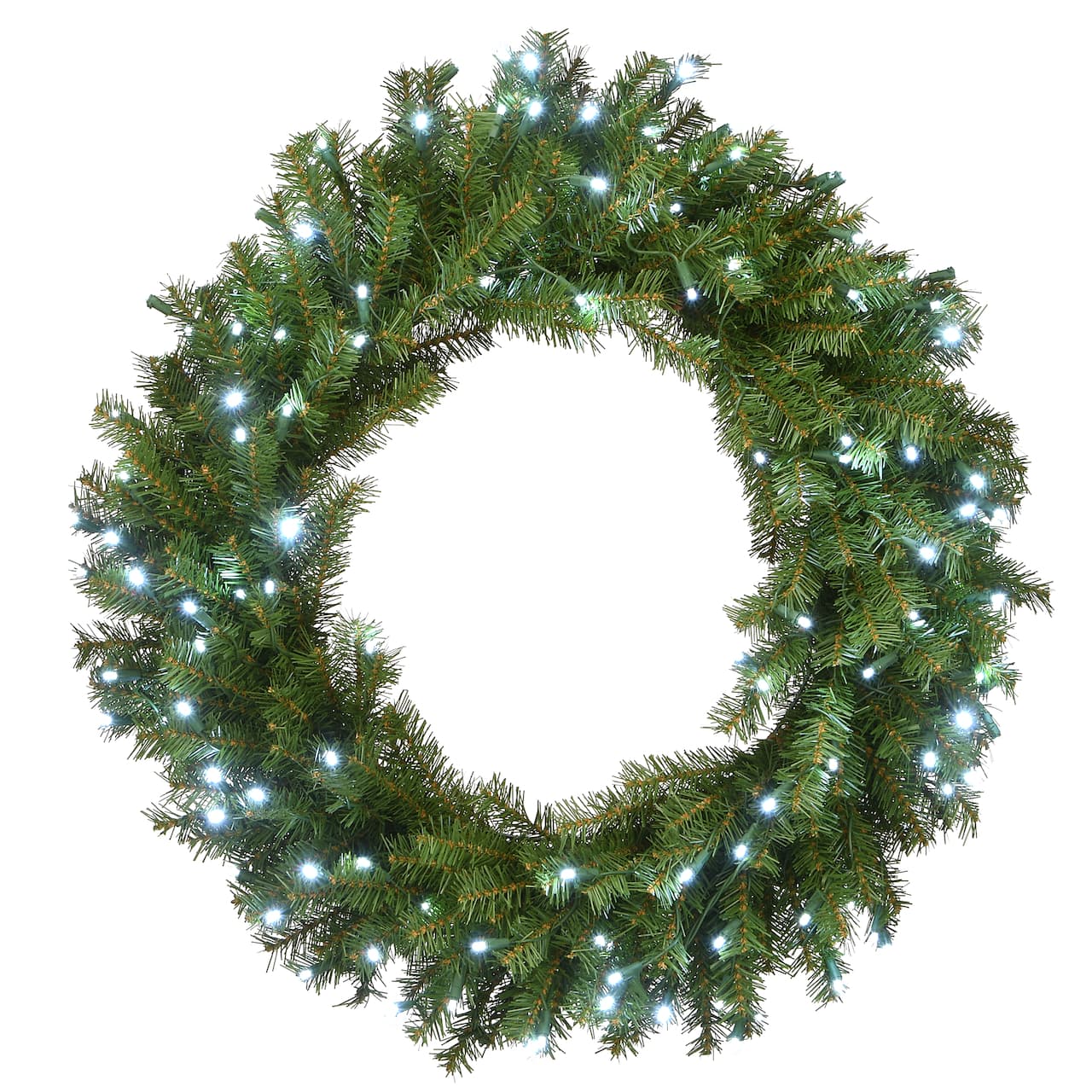 30" Cool White LED Memory-Shape® Norwood Fir Wreath